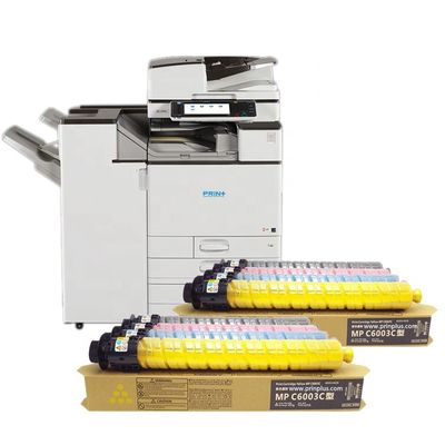 Cartridge Toner Ricoh untuk seri MPC4503 MPC5503 MPC6003 Aficio warna hitam cyan kuning magenta dan 18 bulan termasuk